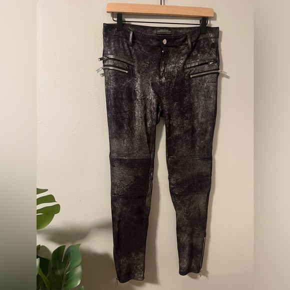 Zara Pants - Zara Metallic Moto Biker Leggings